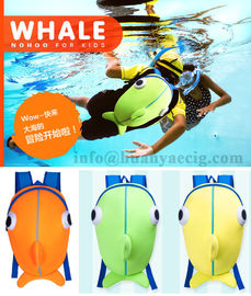 Whale shape Water proof Neoprene diving material fashion healthy lovely children school bag backpack